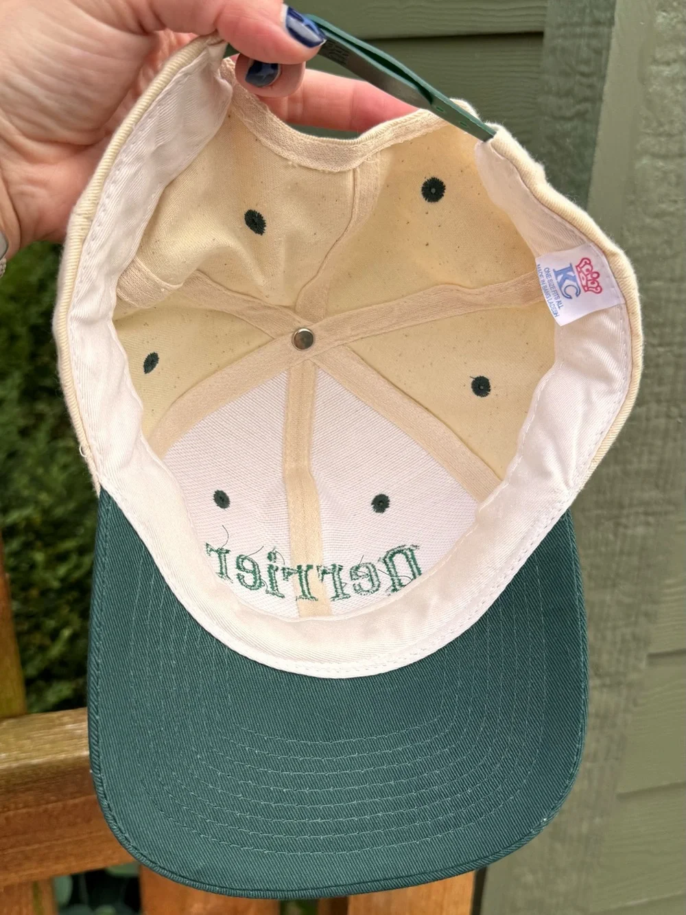Perrier Two-Tone Green and Cream Baseball Cap